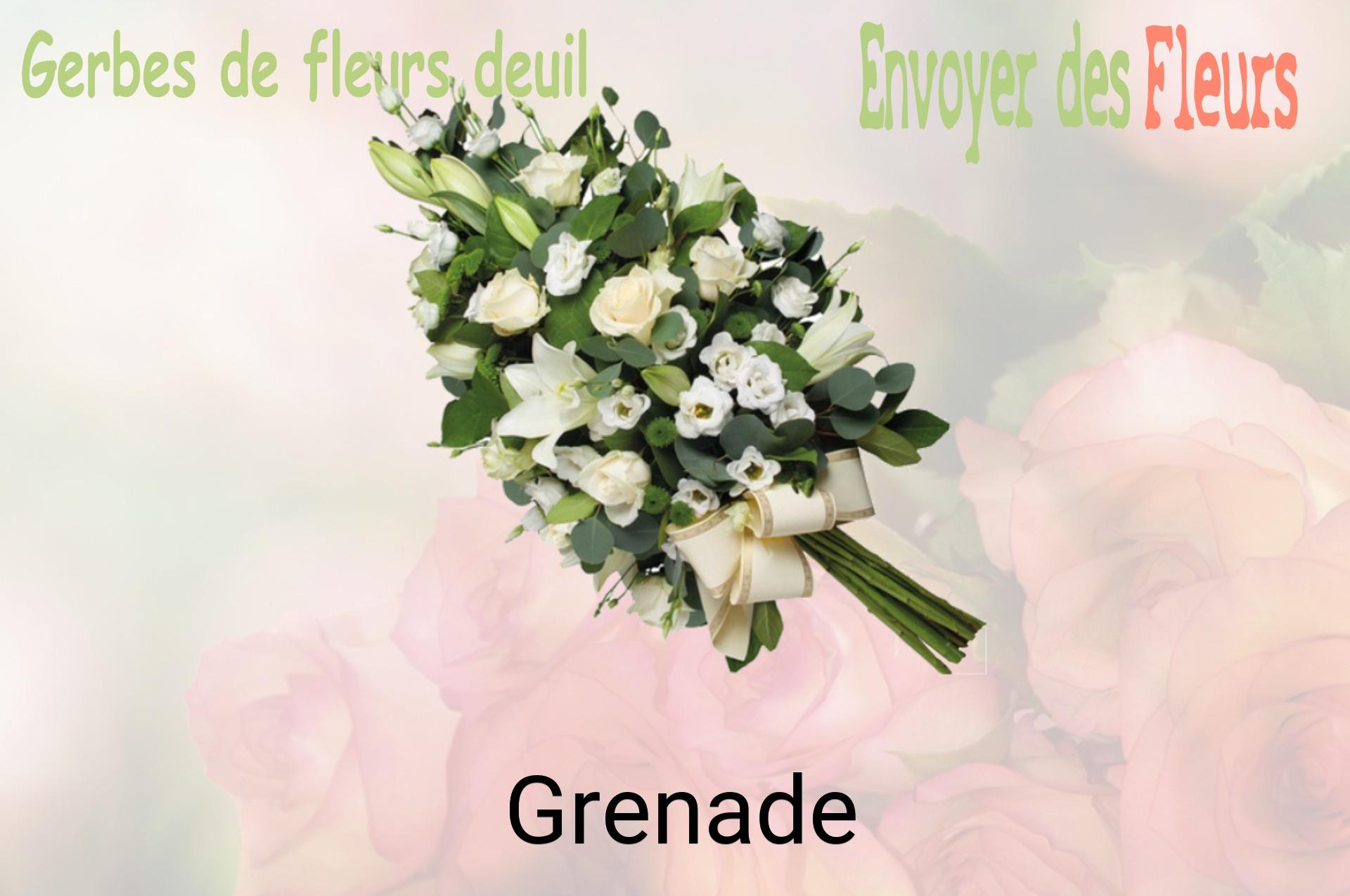 Gerbe de fleurs de deuil livrée à Grenade